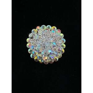 Vintage Aurora Borealis Crystal Brooch Pin